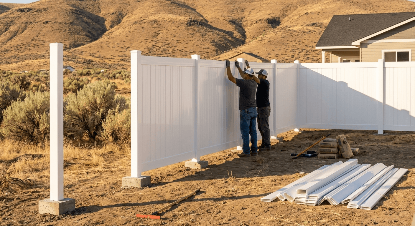 Close-up of fence construction detail