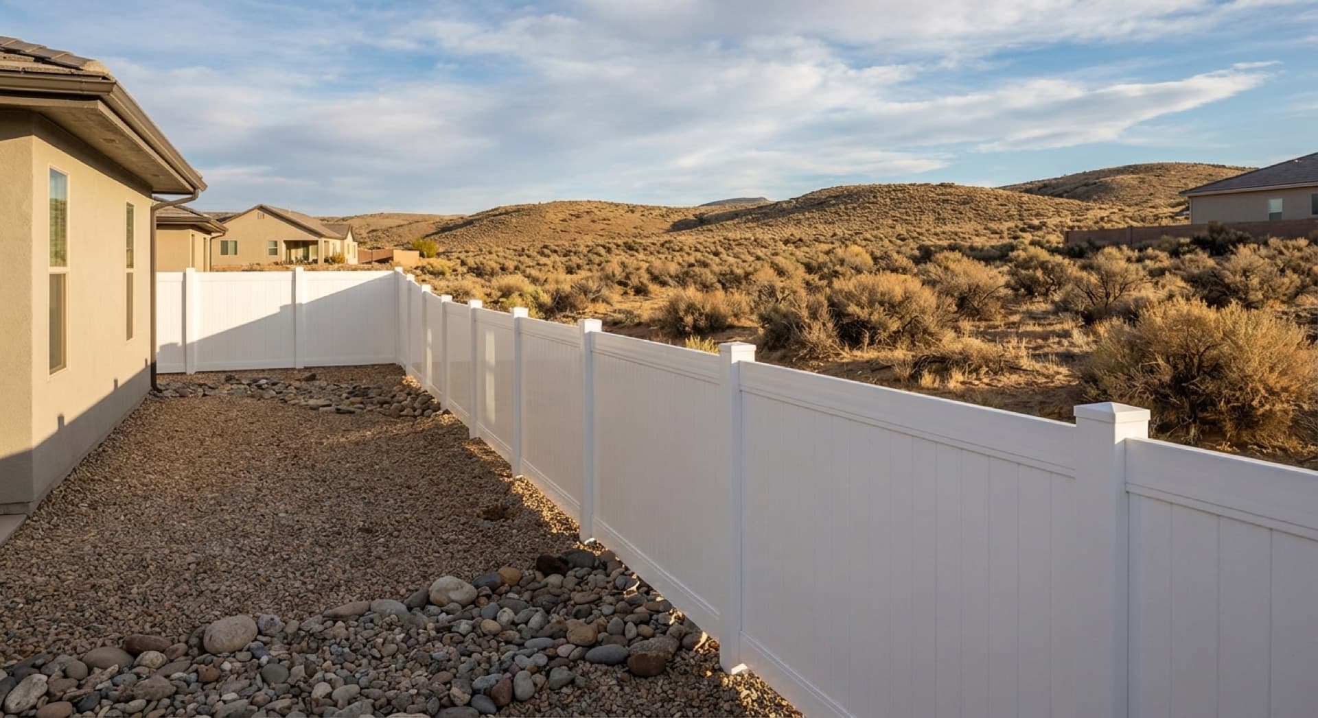 Cerca de madera de cedro en patio trasero