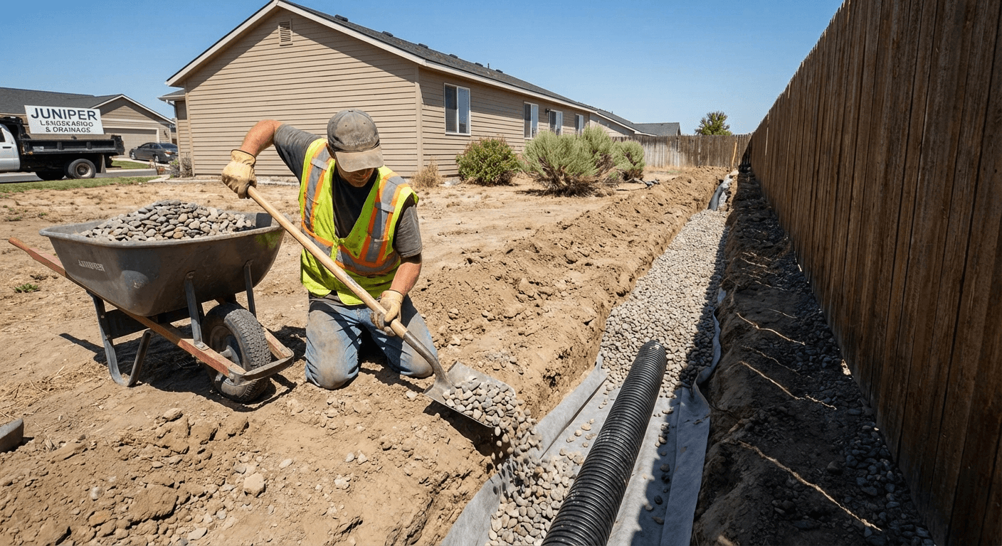 Drainage with decorative rock