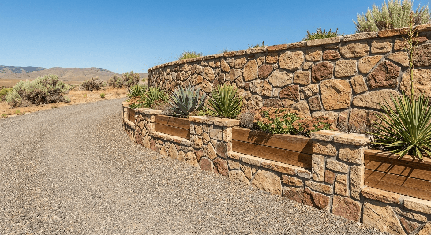Natural stone wall