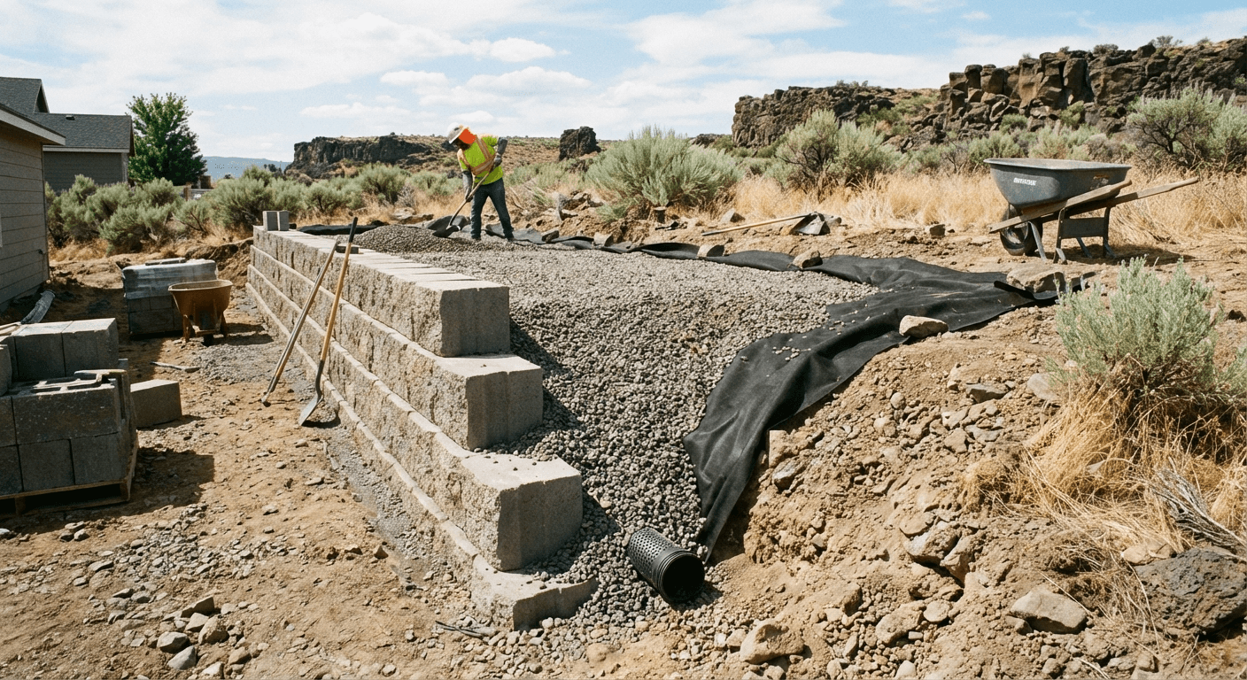 Timber retaining wall